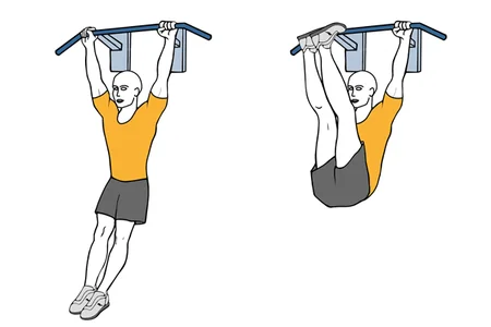 Elevación total de piernas estiradas en suspensión