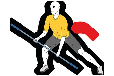 Zancada adelante con barra