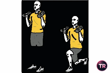 Forward lunge with dumbbells