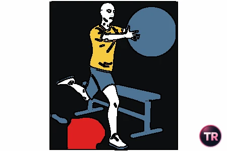 Fente avant avec ballon de stabilité et jambe sur banc