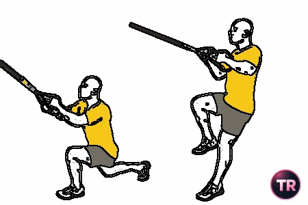 Zancada atrás y salto con TRX