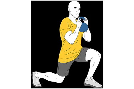 Zancada adelante con kettlebell