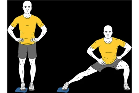 Zancada lateral con deslizador ( slider)