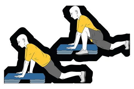 Zancadas alternas apoyados sobre step