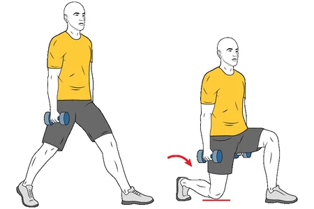 Zancadas con mancuernas
