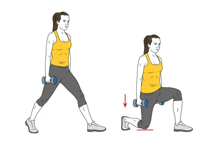 Zancadas con mancuernas