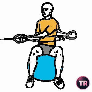 Rumpfrotation sitzend am Kabelzug auf einem Gymnastikball