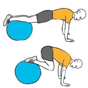 Encogimiento de piernas sobre pelota de pilates