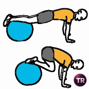 Encogimiento de piernas sobre pelota de Pilates