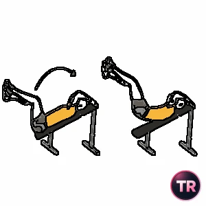 Leg raise on an incline bench