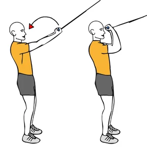 Curl de biceps con cable-polea de pie