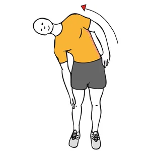 Estiramiento de abdominales oblicuos de pie