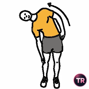 Stretch of abs obliques standing