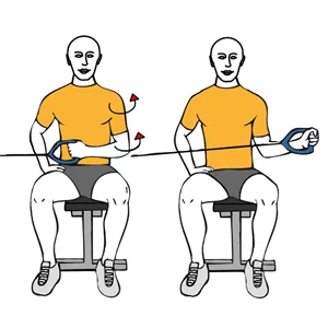 Rotación externa de hombro con cable-polea sentado