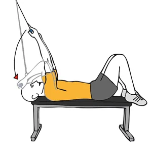 Curl de biceps con cable-polea acostado en banco plano