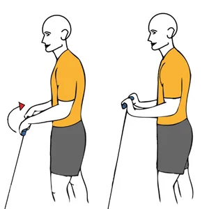 Extensión de muñeca con cable-polea de pie