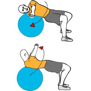 Giros rusos sobre pelota de pilates