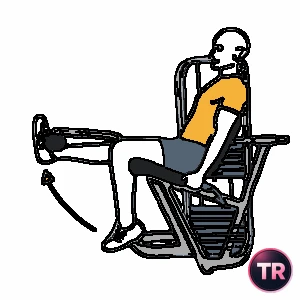 Extensión de una rodilla en máquina sentado