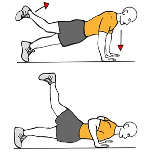 Flexión de brazos y extensión de cadera