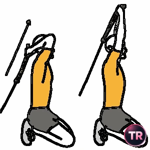 Extensión de tríceps con polea y cuerda de rodillas