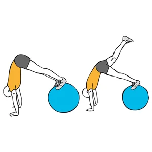 Extensión de cadera sobre pelota de Pilates