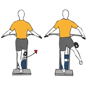 Abducción de cadera en máquina de pie