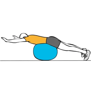Plancha sobre pelota de pilates