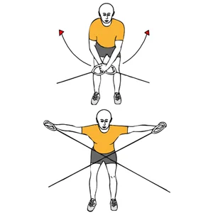 Cruces con poleas de pie