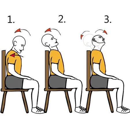 Extensión y rotación cervical sentado