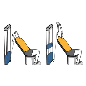 Triceps extension with cable on an incline bench
