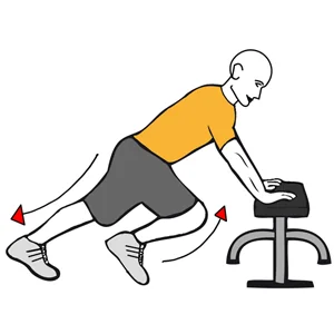 Mountain climber en banco plano