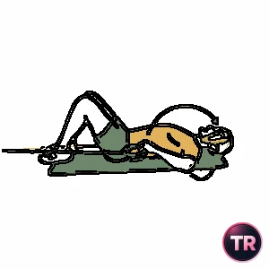 Shoulder rotation with a cable machine lying on the floor