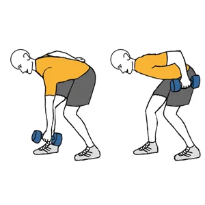 Remo con mancuerna a una mano de pie