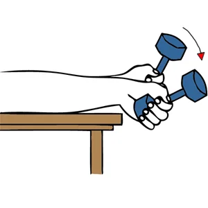 Flexion de muñeca con mancuerna tipo martillo