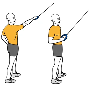 Remo con un brazo de pie con cable-polea