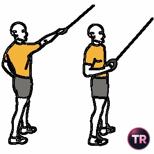Row with one arm standing with a cable machine