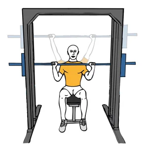Press anterior de hombros en máquina smith
