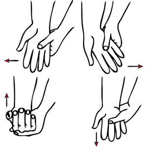 Movimientos de muñeca con oposición de la otra mano