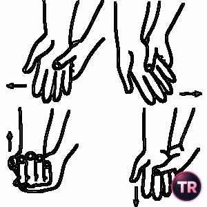 Movimientos de muñeca con oposición de la otra mano