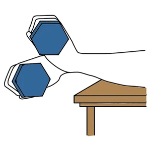 Extensión de muñeca con mancuerna en pronación