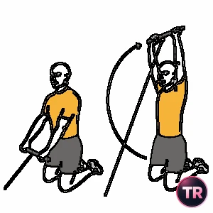Dumbbell front raise with a cable machine of knees
