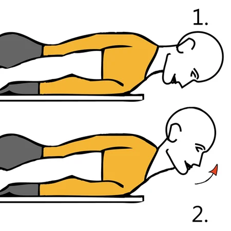 Neck extension lying prone