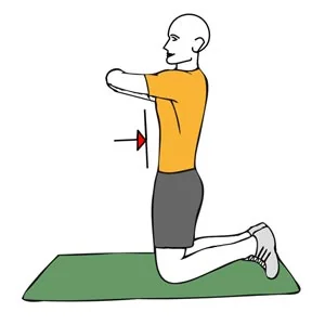 Contracción isométrica de abdominales de rodillas