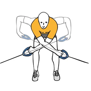 Aperturas inversas con cable-polea inclinado adelante