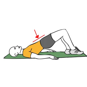 Elevación de la pelvis tumbado boca arriba pies apoyados