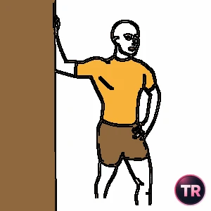Estiramiento pectoral con el brazo flexionado y apoyado