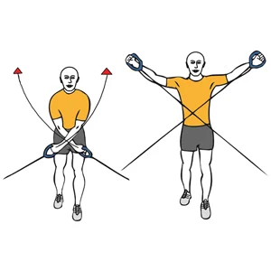 Reverse crossovers standing with a cable machine