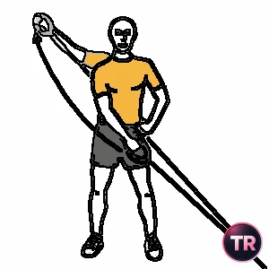 Tirón diagonal a una mano agarre prono con polea de pie