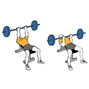 Press pectoral con barra y agarre supino