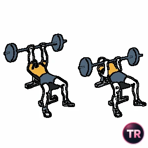 Chest press with barbell and underhand grip